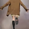 Corduroy kraag gewaxte jas