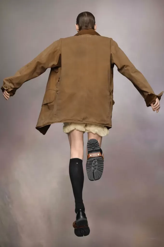 Corduroy kraag gewaxte jas