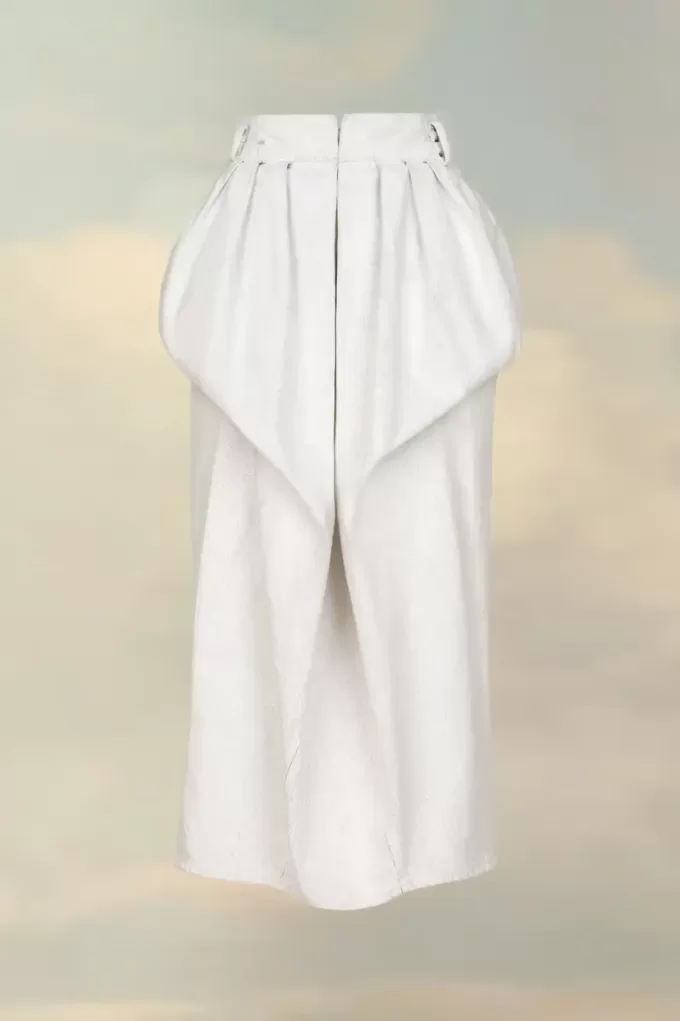 Denim geplooide rok