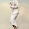Denim geplooide rok
