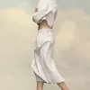 Denim geplooide rok