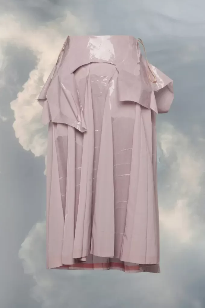 Gelamineerde taft midi-rok