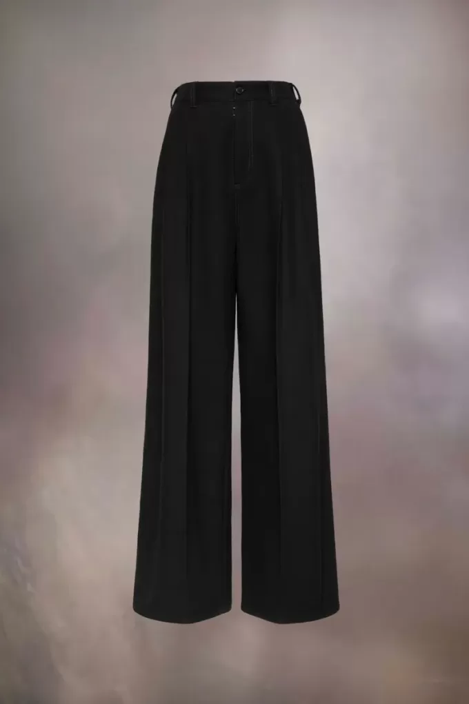 Geplooide wollen broek