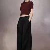 Geplooide wollen broek