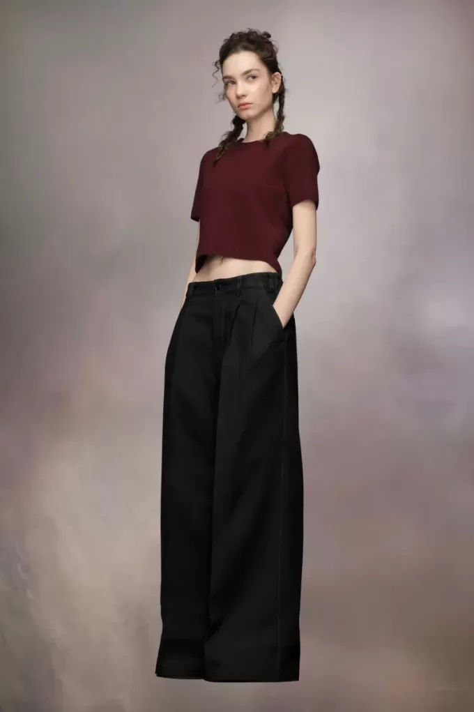 Geplooide wollen broek