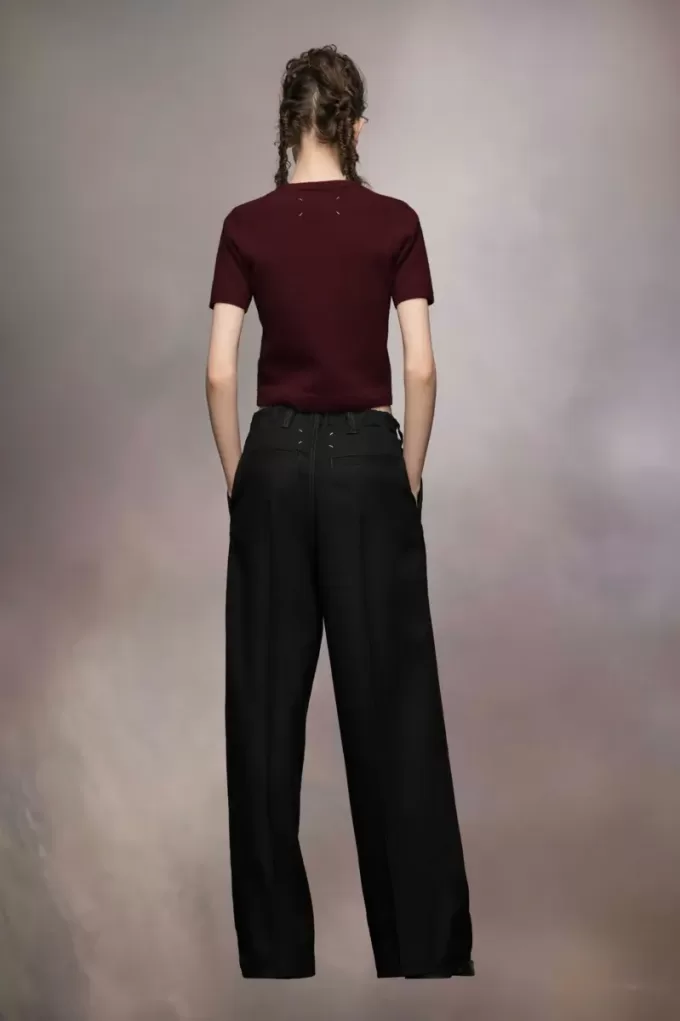 Geplooide wollen broek