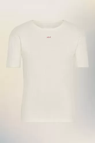 Geribbeld katoenen T-shirt