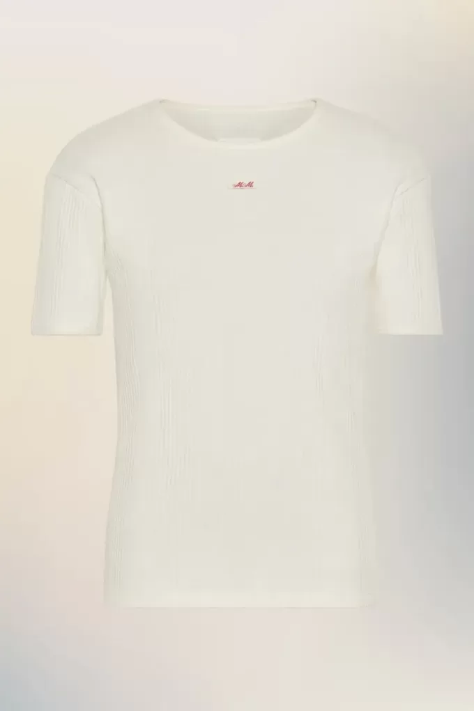 Geribbeld katoenen T-shirt