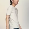 Geribbeld katoenen T-shirt