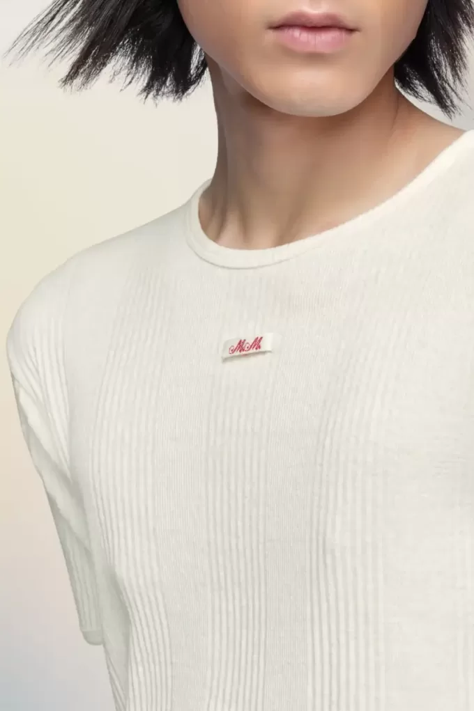 Geribbeld katoenen T-shirt
