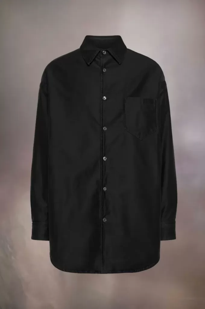 Gewatteerd satijnen katoenen shirt