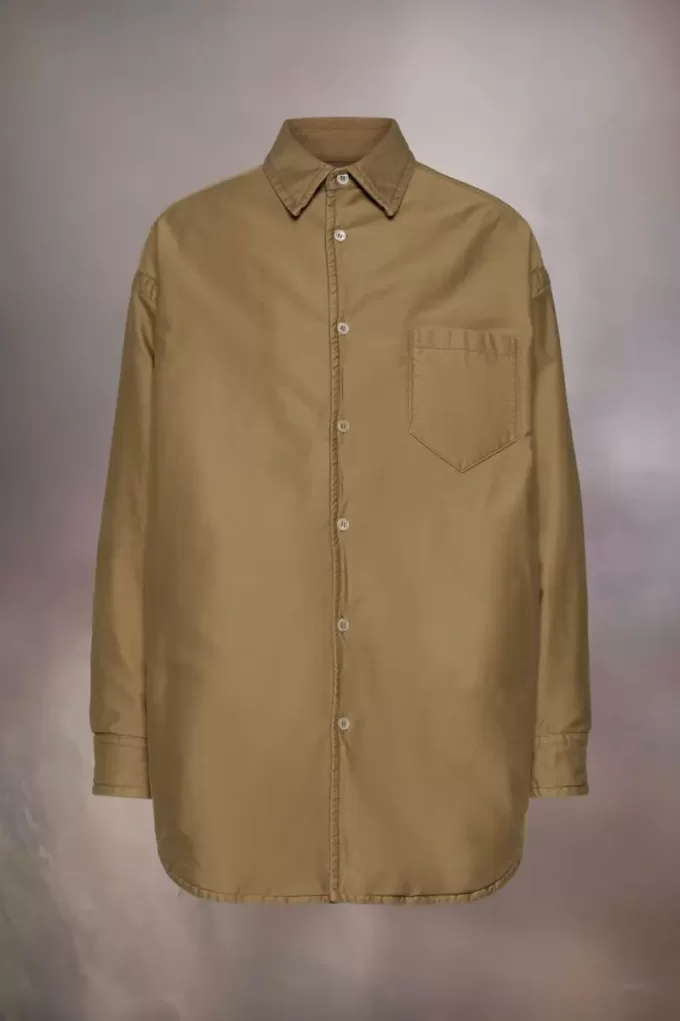 Gewatteerd satijnen katoenen shirt