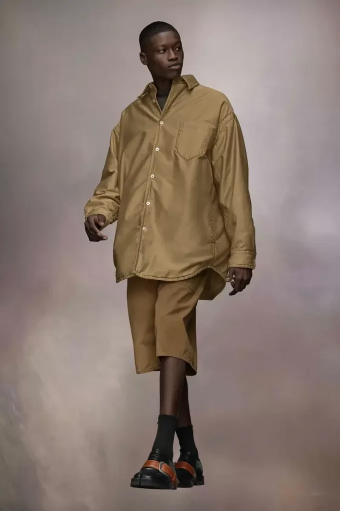 Gewatteerd satijnen katoenen shirt