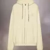 Hoodie met stempellogo en rits