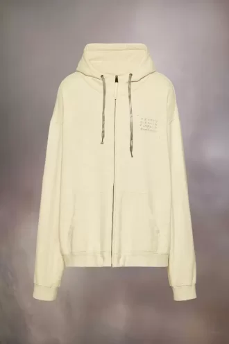 Hoodie met stempellogo en rits