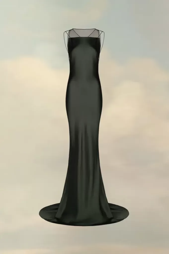 Maison Margiela gehamerde satijnen jurk