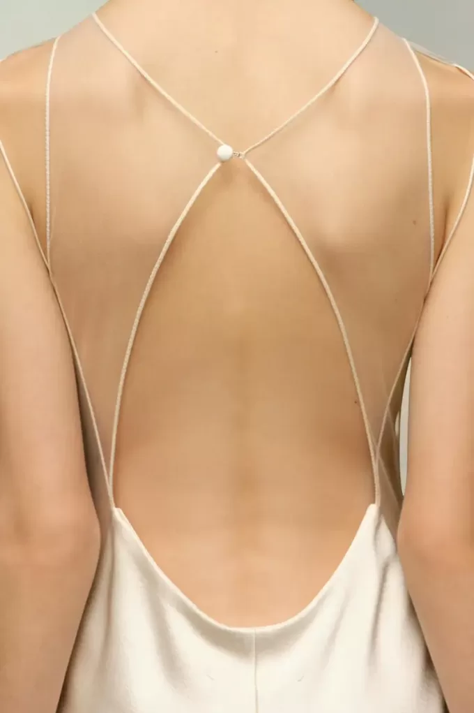 Maison Margiela gehamerde satijnen jurk