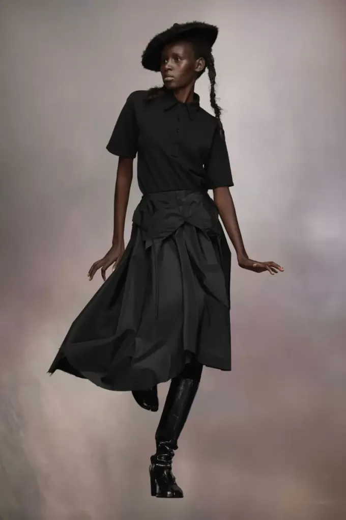 Maison Margiela Taffeta Midi Rok