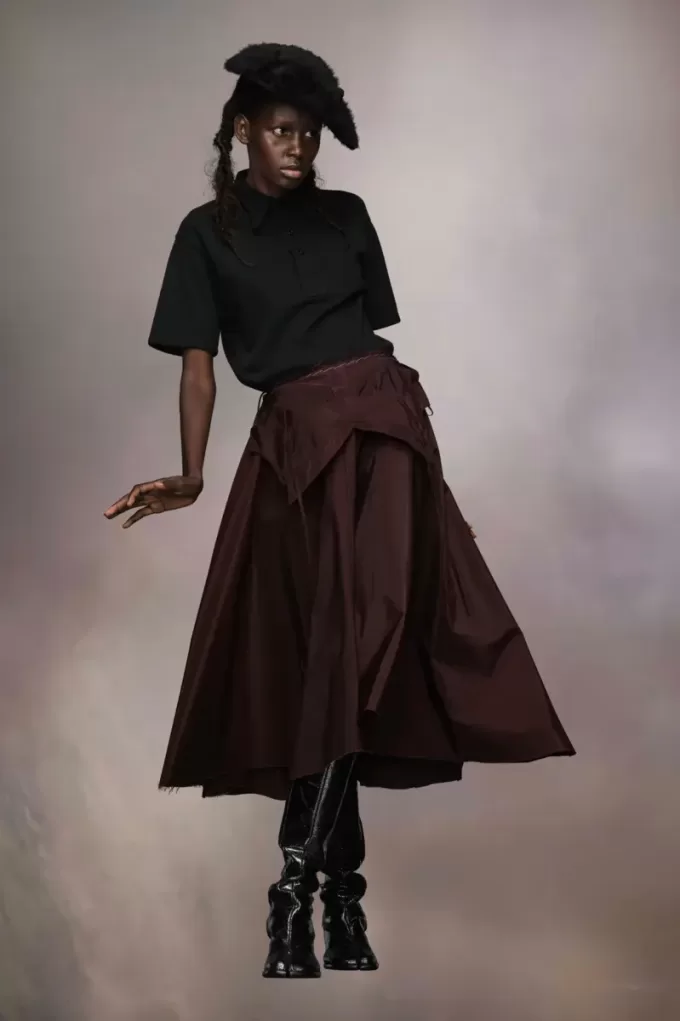Maison Margiela Taffeta Midi Rok
