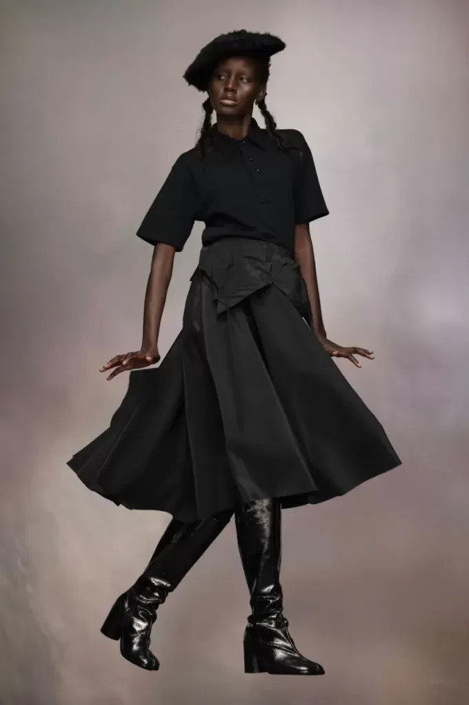 Maison Margiela Taffeta Midi Rok