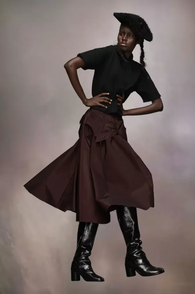 Maison Margiela Taffeta Midi Rok