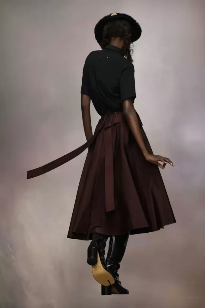 Maison Margiela Taffeta Midi Rok