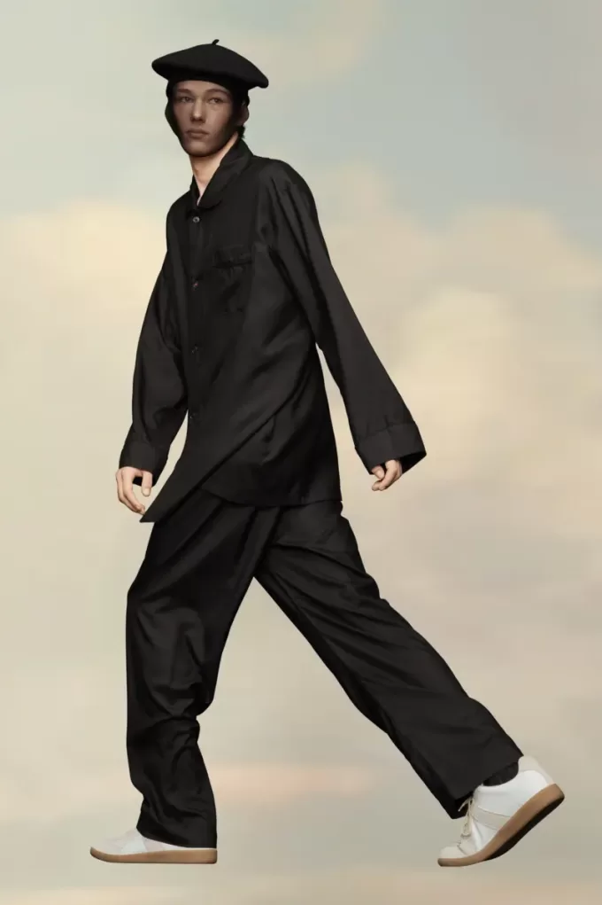 Maison Margiela zijden poplin overhemd