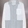 Patchwork krijtstreep shirt
