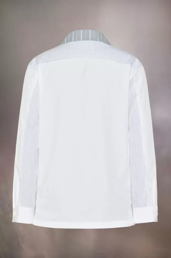 Patchwork krijtstreep shirt