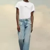 Rechte jeans met contrasterende zakken