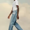 Rechte jeans met contrasterende zakken