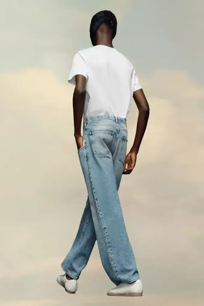 Rechte jeans met contrasterende zakken