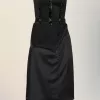 Strapless midi-jurk