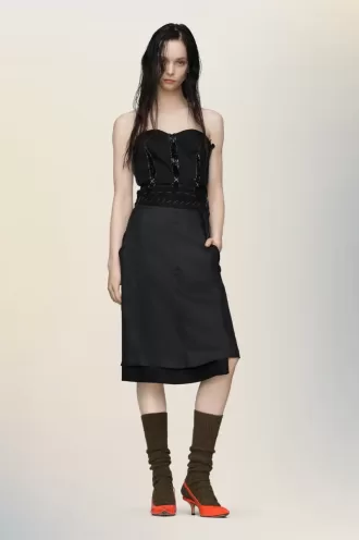 Strapless midi-jurk