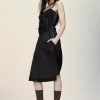 Strapless midi-jurk