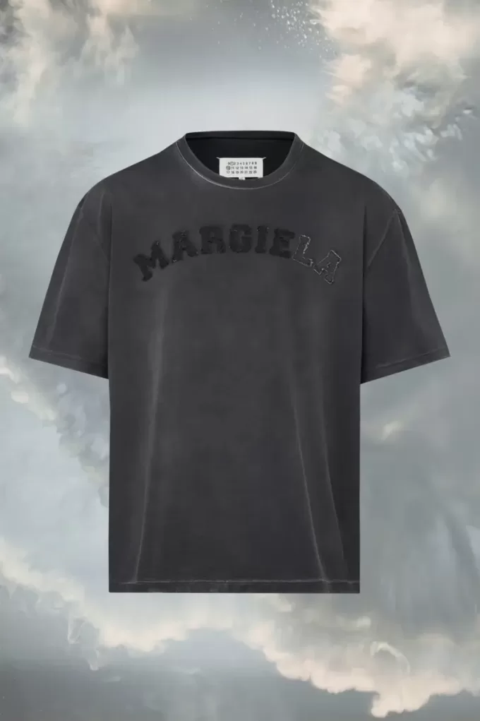 T-shirt met logo en zware jersey