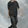 T-shirt met logo en zware jersey