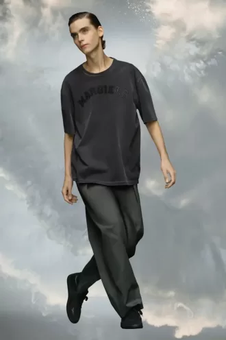 T-shirt met logo en zware jersey