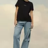 T-shirt met vervormd logo