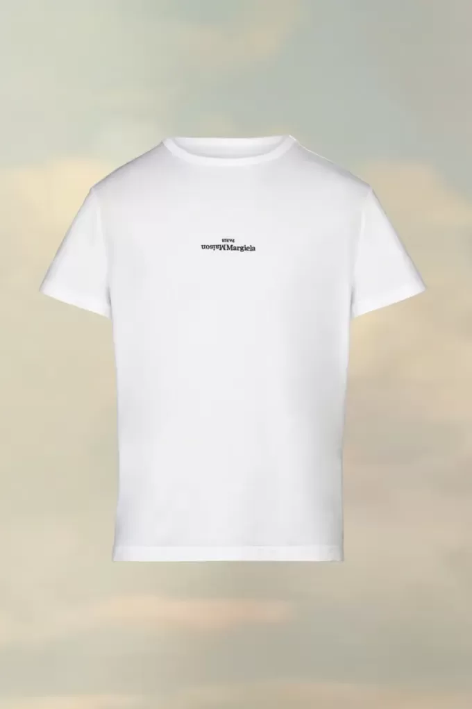 T-shirt met vervormd logo