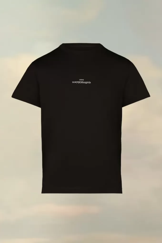 T-shirt met vervormd logo