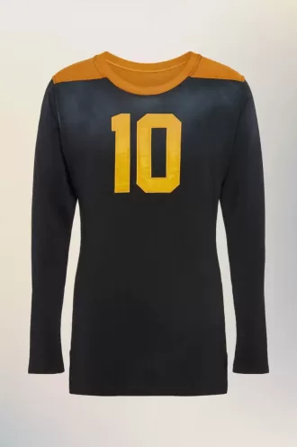 Varsity-t-shirt met lange mouwen