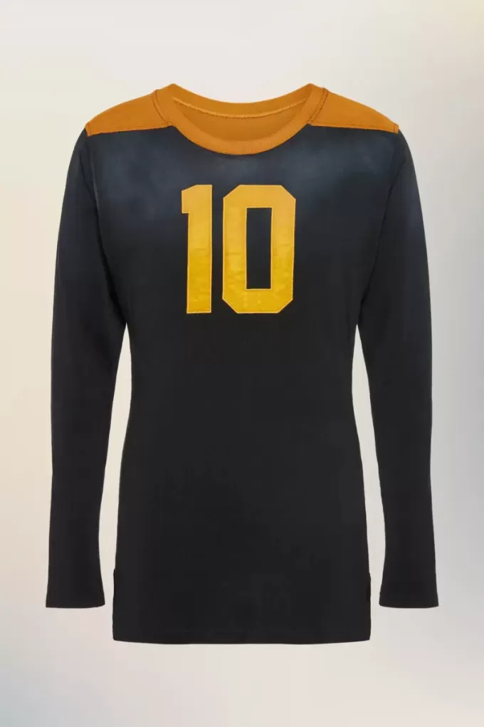 Varsity-t-shirt met lange mouwen