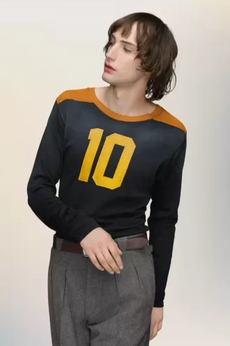 Varsity-t-shirt met lange mouwen