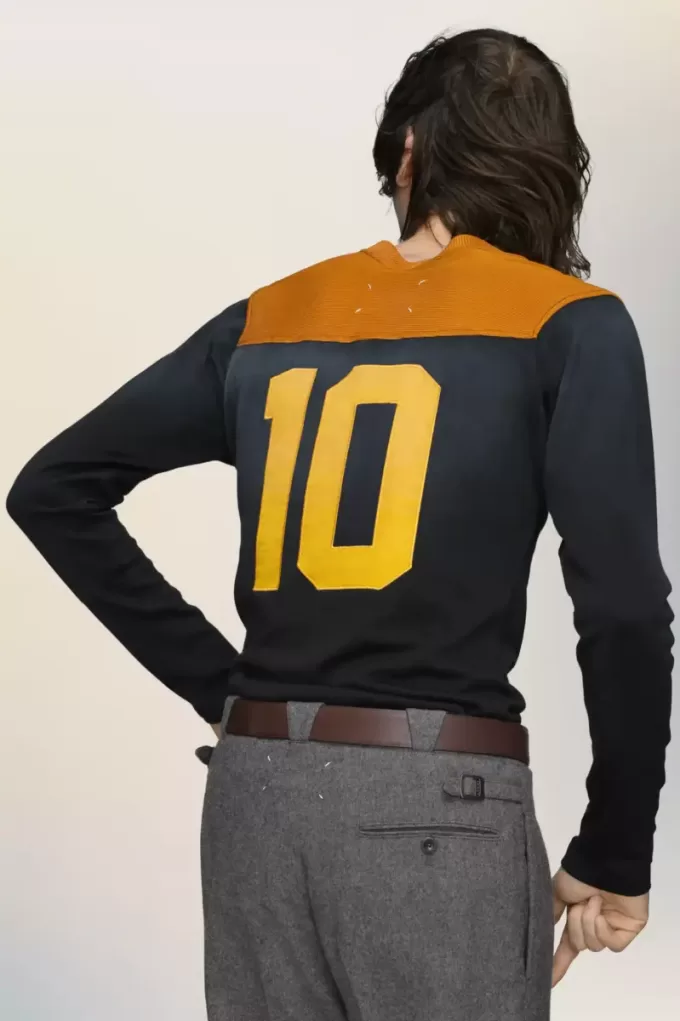 Varsity-t-shirt met lange mouwen