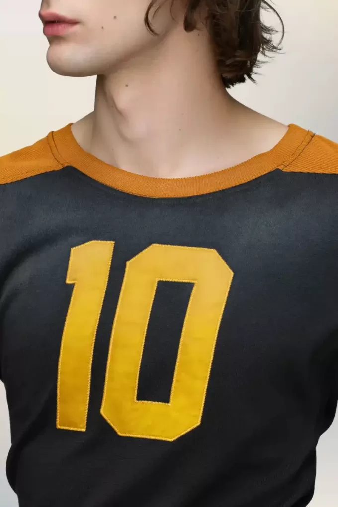 Varsity-t-shirt met lange mouwen