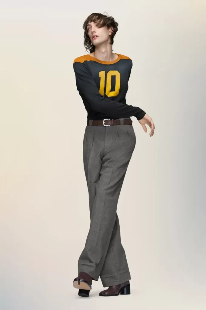 Varsity-t-shirt met lange mouwen