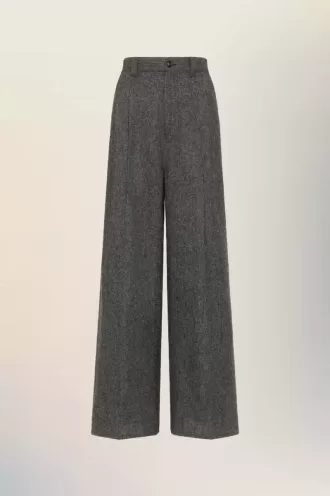 Wijde wollen broek
