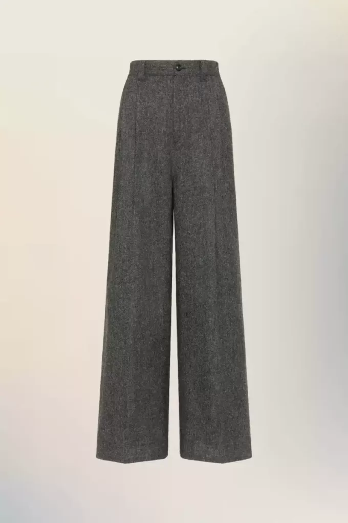 Wijde wollen broek
