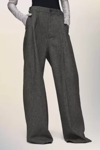 Wijde wollen broek
